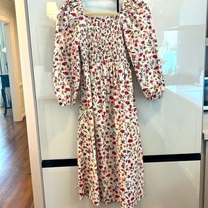 J Crew floral peasant style midi dress
